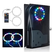 Vista 1 de PEPPER JOBS LED Light Strip for PS5, RGB LED Light Strip for PS5 Console Translucent Black Cover, Music Sync and 8 Colors 400+ Modes 5050 LED Light