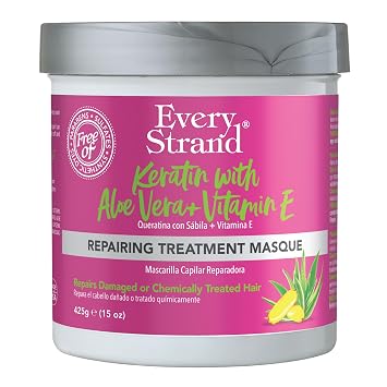 Every Strand Keratin Repairing Treatment Hair Masque, 15 Oz, Deep Conditioning Mask for Chemically Treated, Colored, and Damaged Hair, Anti-Breakage Formula, Cruelty Free