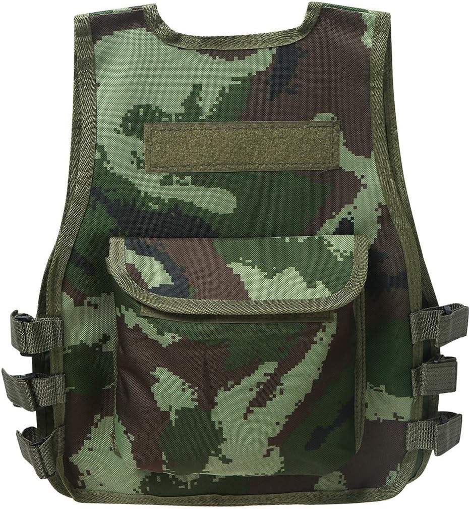 ACSUSS Kids Children Tactical Vest Multi Terrain Camouflage Assault Vest Equipment Jacket for Camping Hunting Game image 2