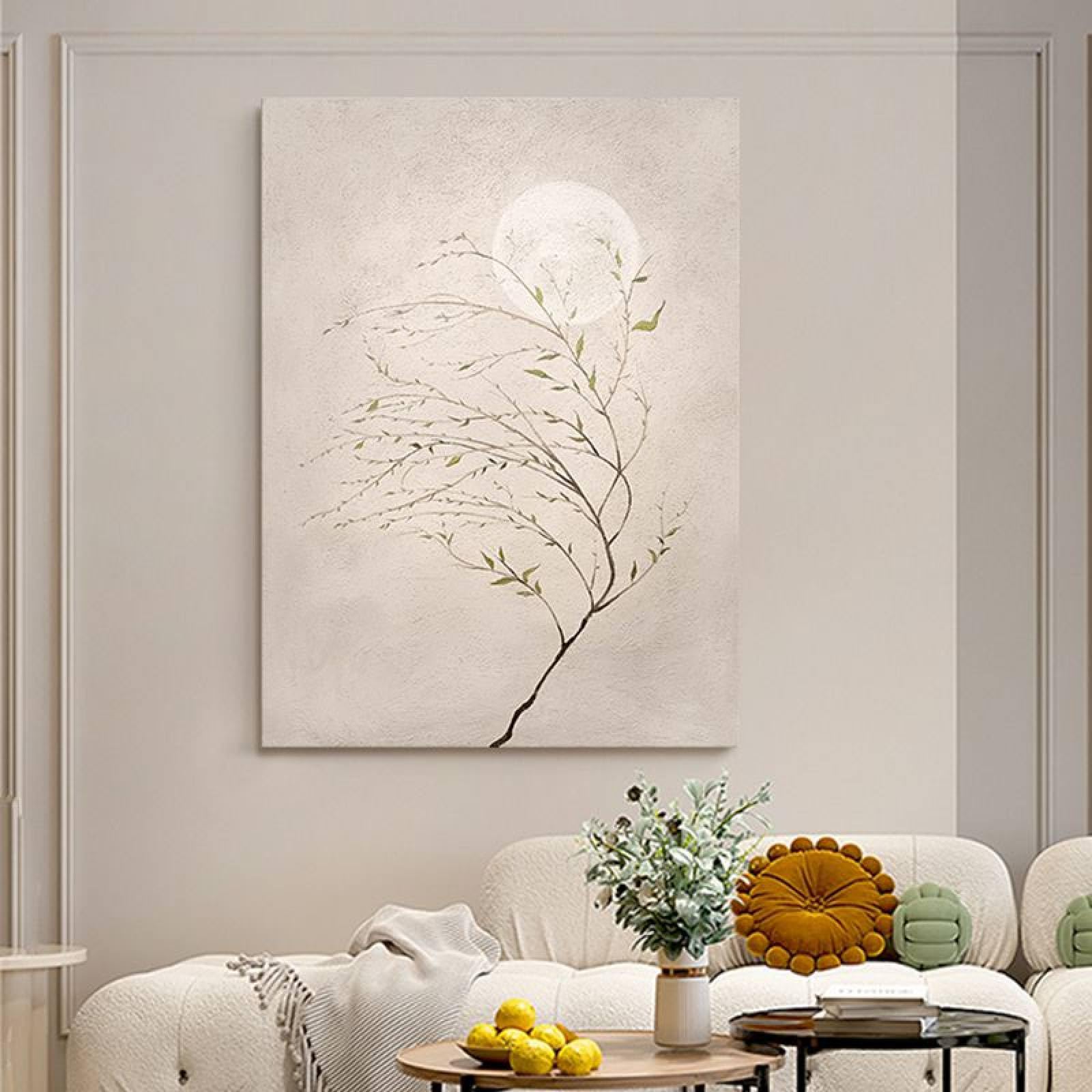 Peintures à l'huile abstraites de lune sur grande toile moderne