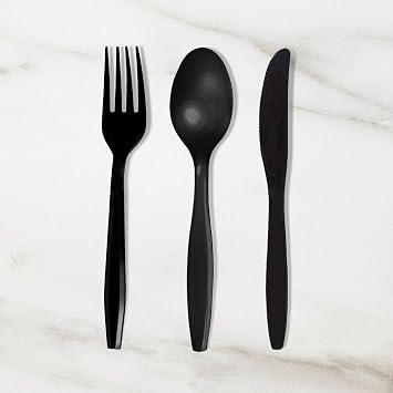 Progress [Combo Pack] Plastic Silverware Disposable Assorted Cutlery Set Premium Quality Count Large Pack Heavyweight Utensils Forks, Spoons and Knives Perfect Cutlery for Parties 300