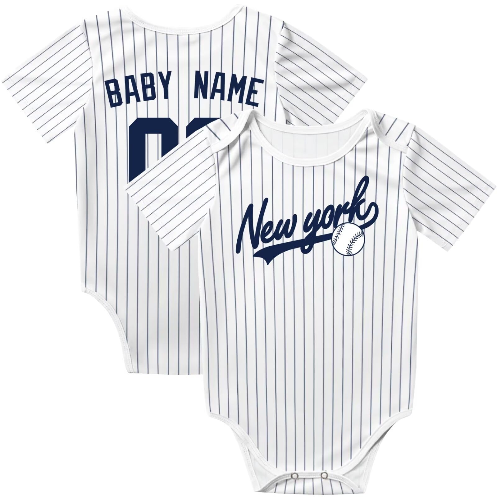 KREDE Baby Clothes Unisex Bodysuit Personalized Custom Baby Name Number for Boy Girl