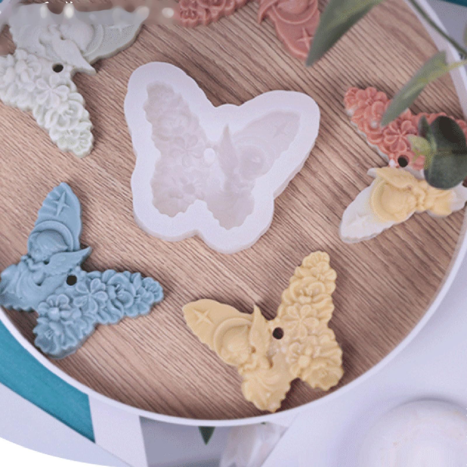 Pocoiau Stampi in silicone a forma di farfalla per candele in