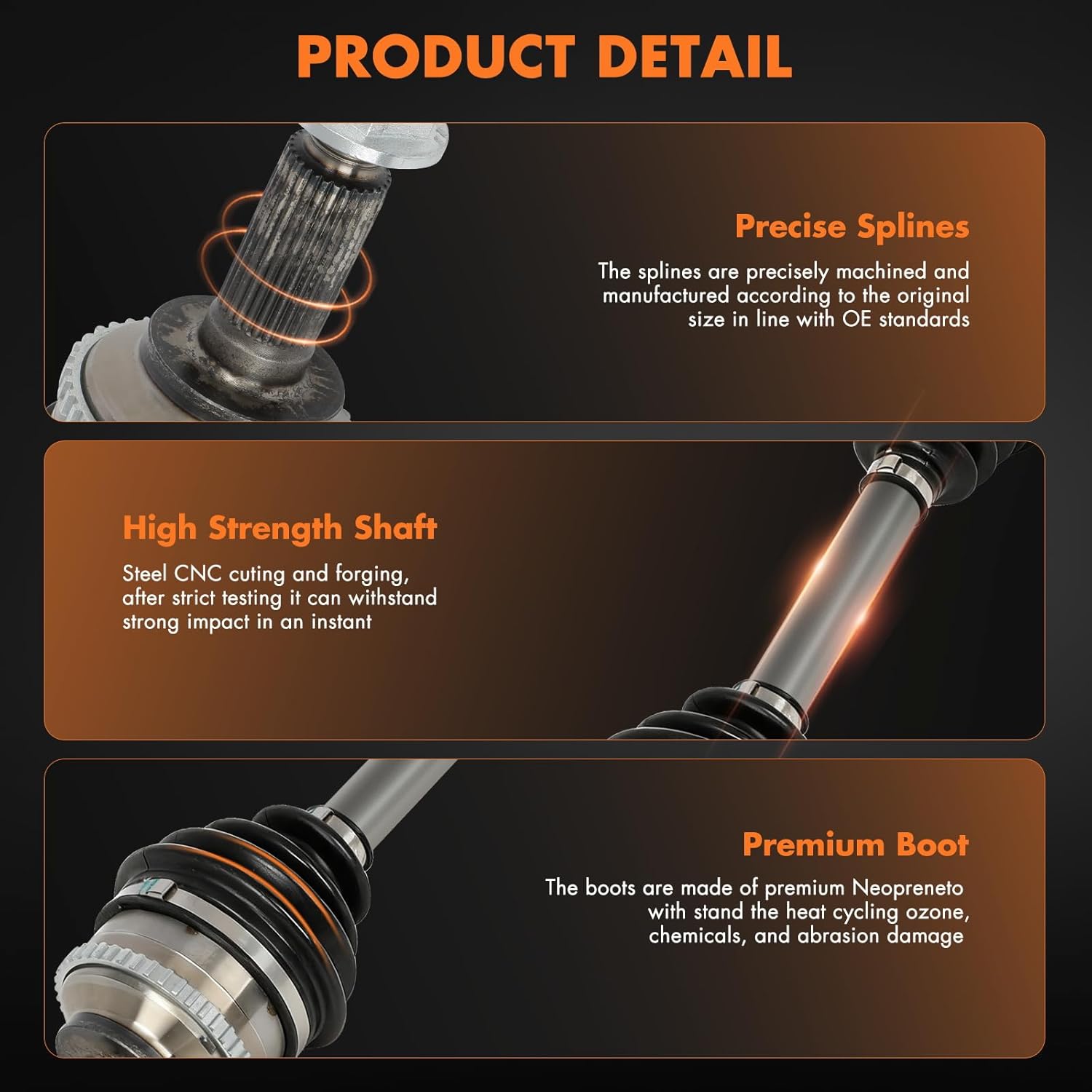 Front Left CV Axle Drive Shaft Assembly Replacement 2009-2012 for Ford Escape Limited 2.5L 2009-2012 for Ford Escape Limited 3.0L 2009-2012 for Ford Escape XLS 2.5L(Automatic Trans) 9L8Z3A427A