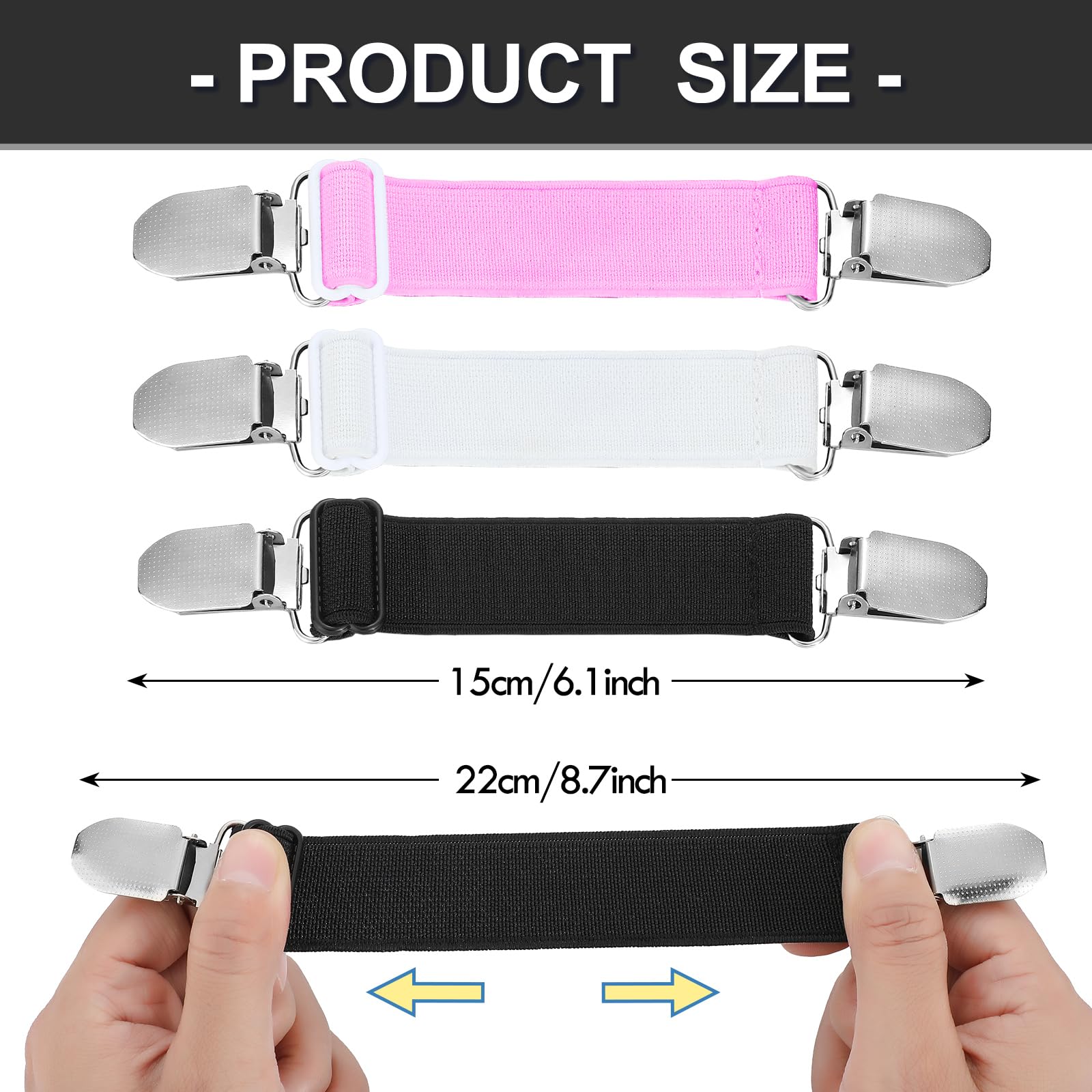 Eurzom 6 piezas de pantalones tensores de cintura con clip de cintura ajustable elástico para pantalones para mujeres y hombres