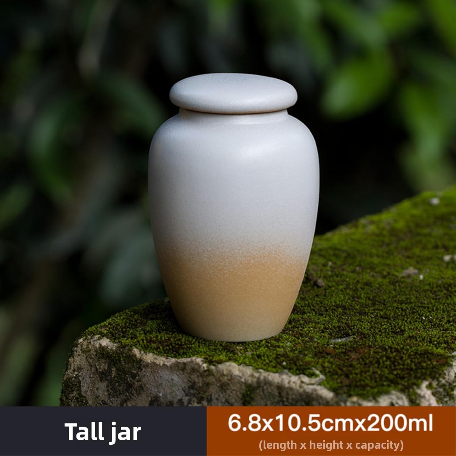 Chinese Style Tea Caddy, 200ml 6.8oz, Retro Coarse Pottery Storage Jar Sealed Storage Tank Tea Storage Caddy