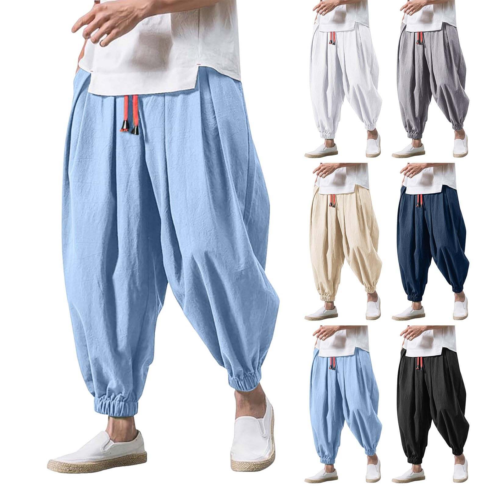 Pantalones harén para hombre, hippie, pantalones de ocio, estilo urbano, pantalones de deporte, holgados, cómodos, pantalones de joggy, pantalones de yoga de pierna ancha, pantalones de yoga