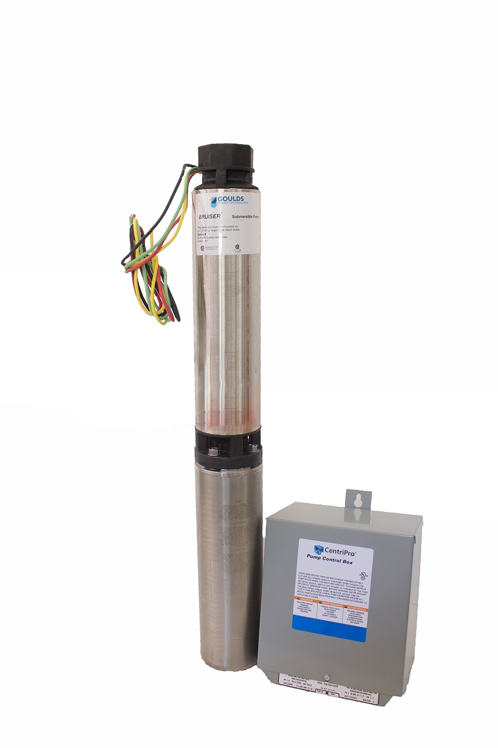 Goulds 10SB07412C Submersible Water Well Pump, Motor, & Control Box, 10 GPM, 3/4 HP, 3 Wire, 230 V