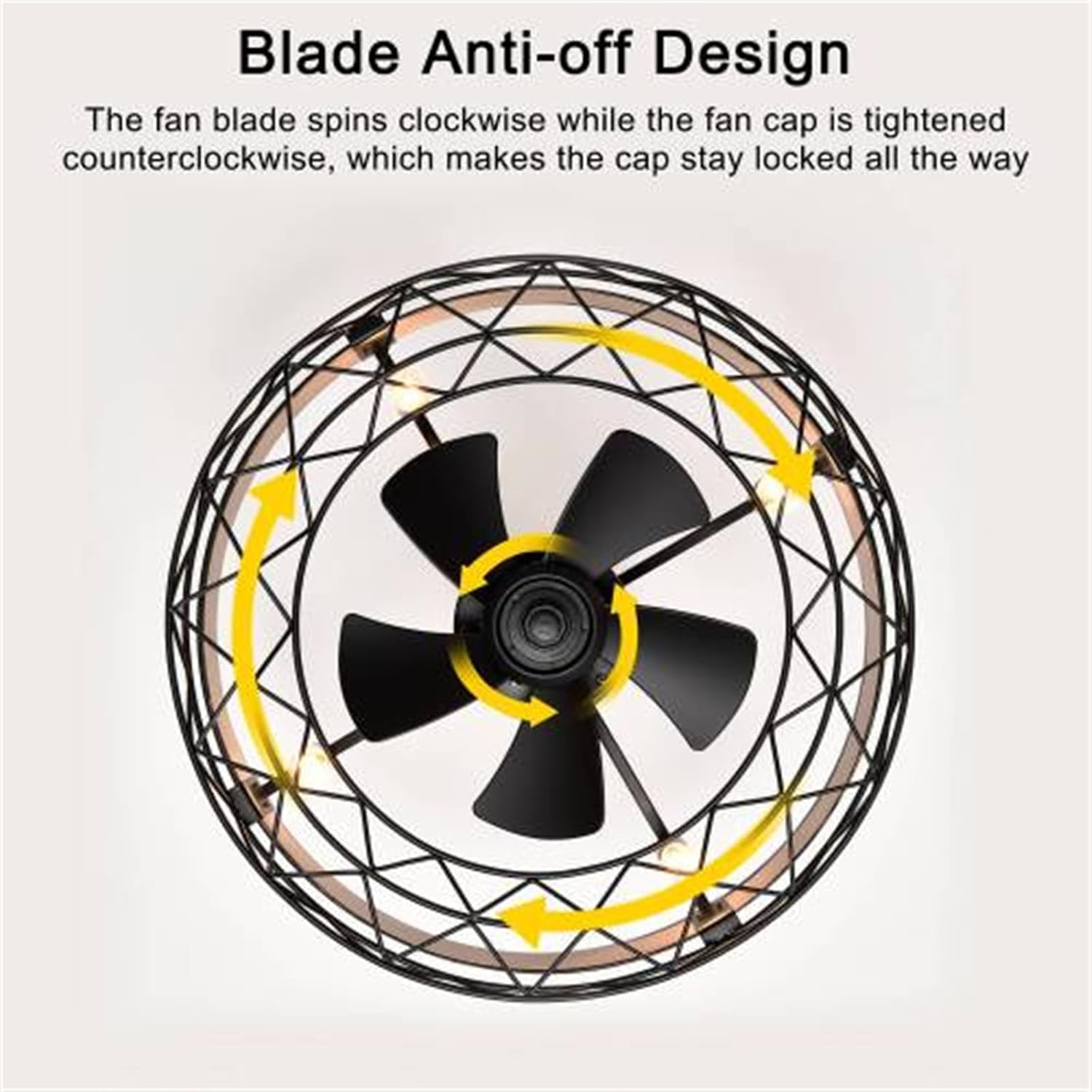 20.5 Inch Cage Ceiling Fan Light, Lighted Ceiling Fan, 5 ABS Blades, with Remote Control, Timer, 3 Speed ​​Indoor Ceiling Fan for Farmhouse, Bedroom Living Room (Bulb Not Included)