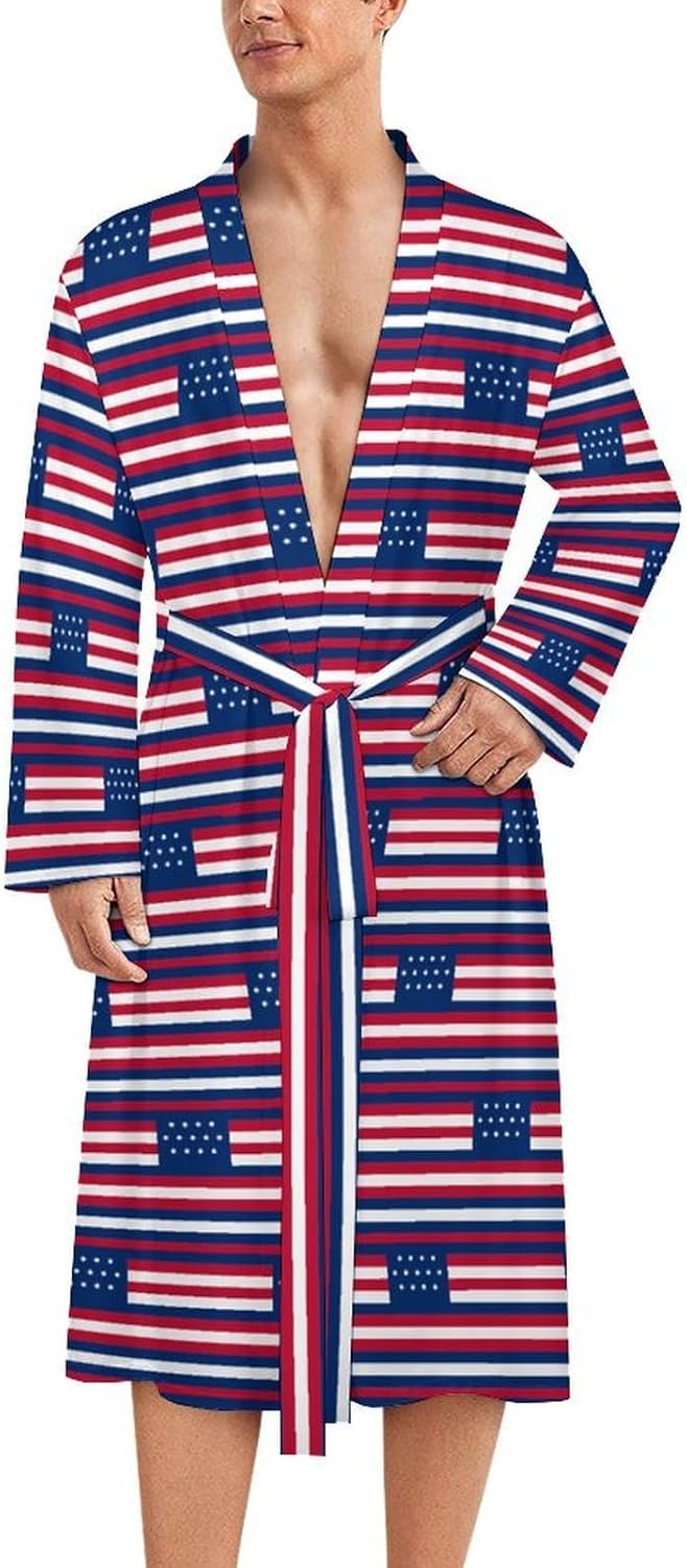 Serapis Flag Mens Robe Long Bathrobe for Women Bath Robes Lightweight Soft Printed Sleepwear