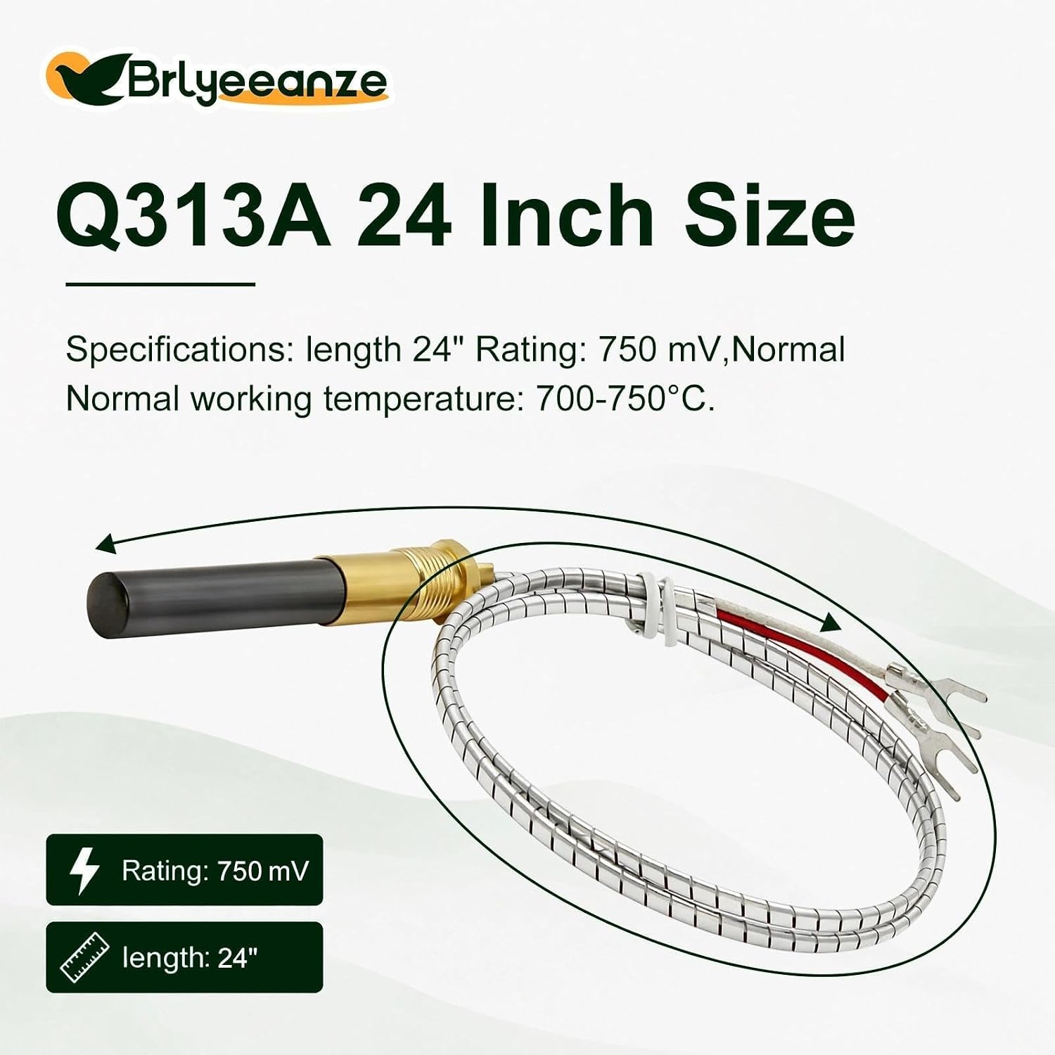 4 Pack 24" 750mV Thermopile Generator for Gas Fireplace