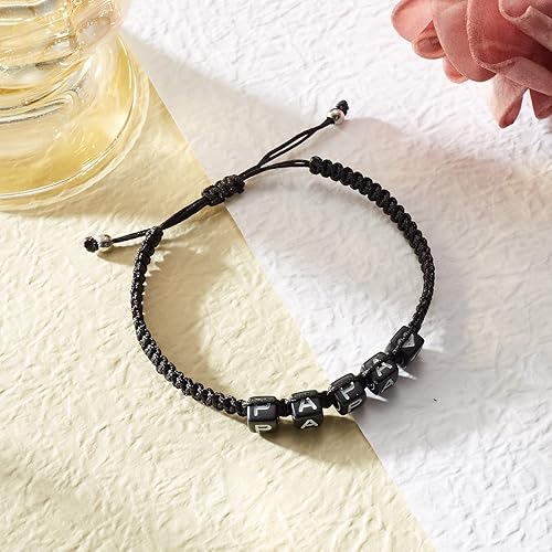 Miniatura 3 de seensea Pulseras personalizadas con nombre para la familia, hermanas, mejores amigas, abuela, madre, hermana pequeña, pulsera con letras de cuerda