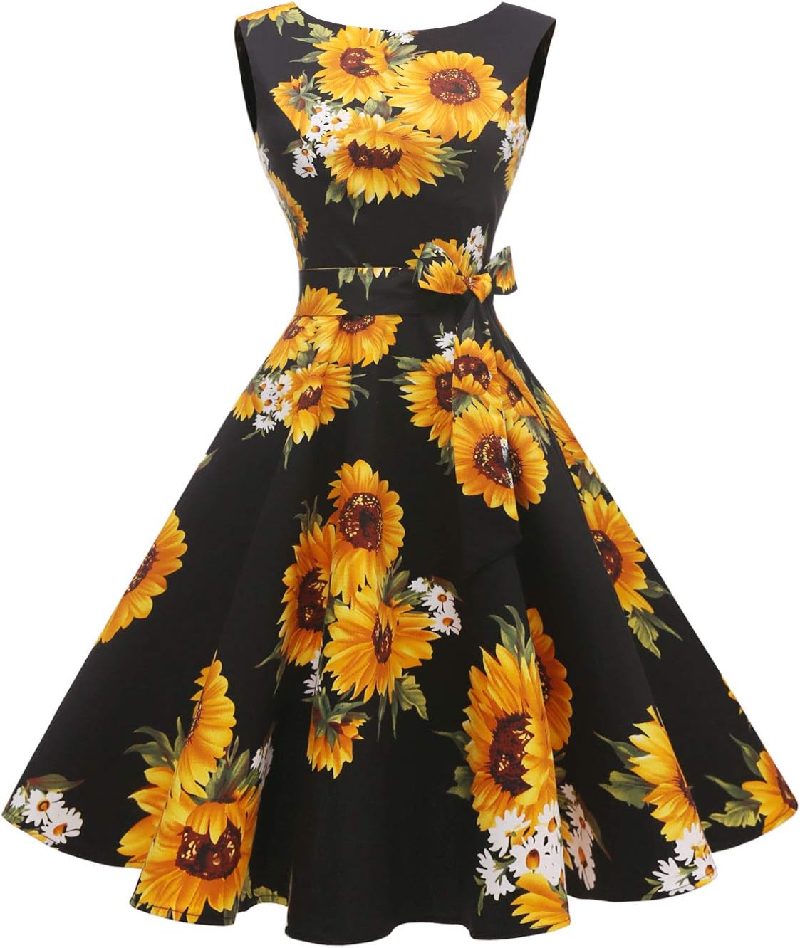 Women's Boatneck Sleeveless Swing Vintage 1950s Cocktail Dress New
