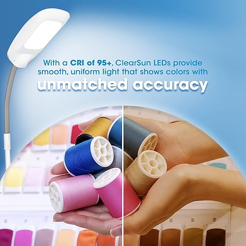 Miniatura 4 de OttLite Lámpara de pie LED de altura ajustable con tecnología LED ClearSun, controles táctiles y 3 ajustes de brillo, iluminación natural, lámpara