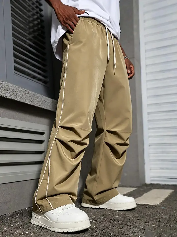1 PCS Mens Basic Loose Jogger Pants, Wear-Resistant All-Season Casual Sweatpants, Versatile Trousers for Home Work Sports Apricot