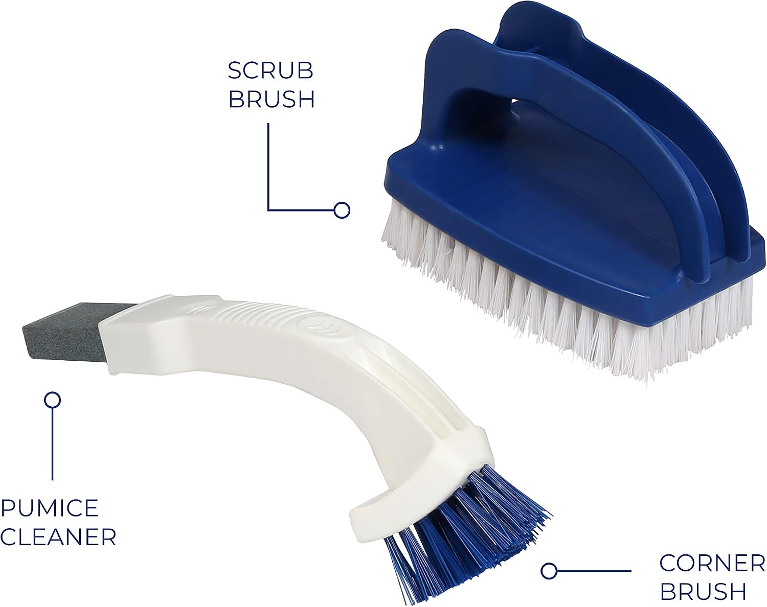 Milliard Pool Scrub Brush / Tile Brush / 3 in 1 Cleaning Tool for Above Ground and In-ground Swimming Pools / with Pumice Stone