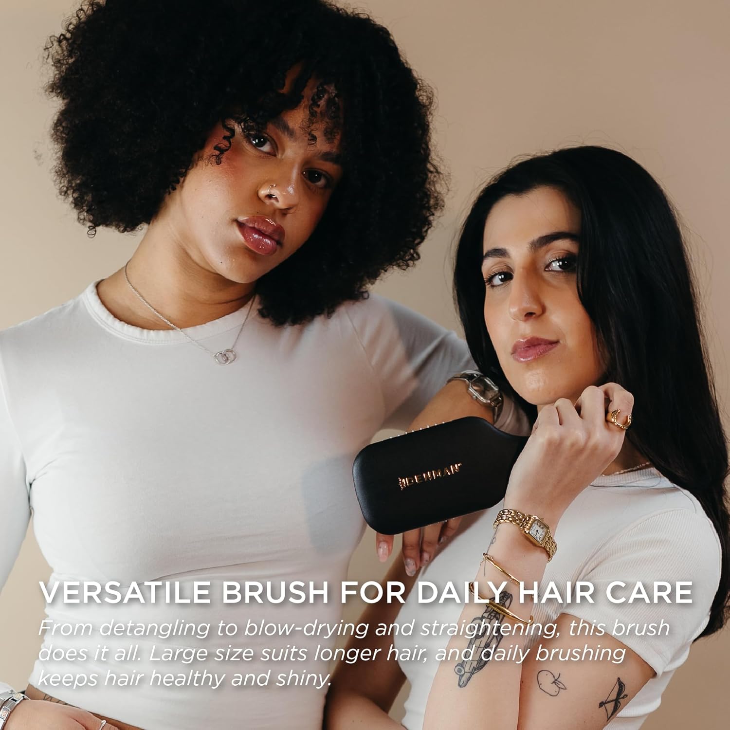 Denman Gentle Paddle Hairbrush for Comfortable Detangling, Blowdrying and Styling