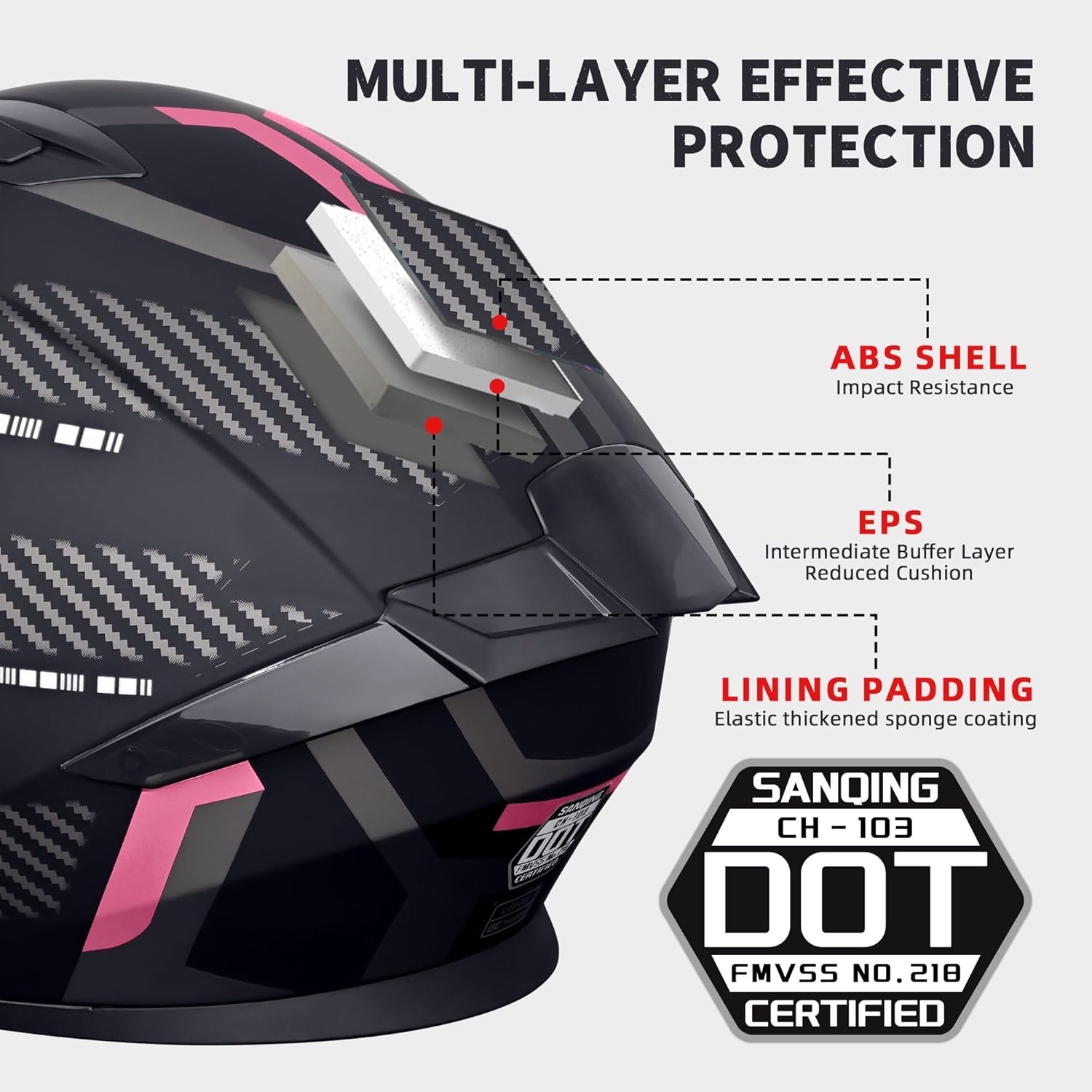 Motorcycle Helmets Modular Full Face Moped Helmet,DOT Approved Modular Flip-Up Dual Visor Motorcycle Full Face Helmet for Adults Men & Women