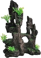 Kathson Aquarium Mountain Cave Resin Decor - Betta Fish Hideout, Shrimp Hiding Rockery Landscape Ornament 8x4.3x10.4"
