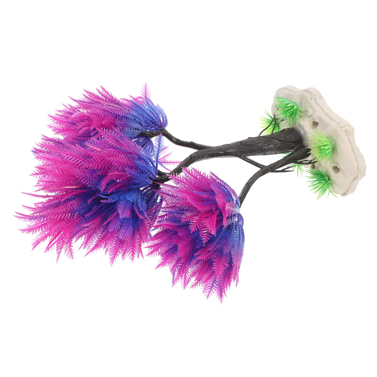 DOITOOL Realistic Betta Fish Aquarium Plant Decoration Plastic Artificial Aquarium Plant Model Delicate Purple Fish Tank Ornament for