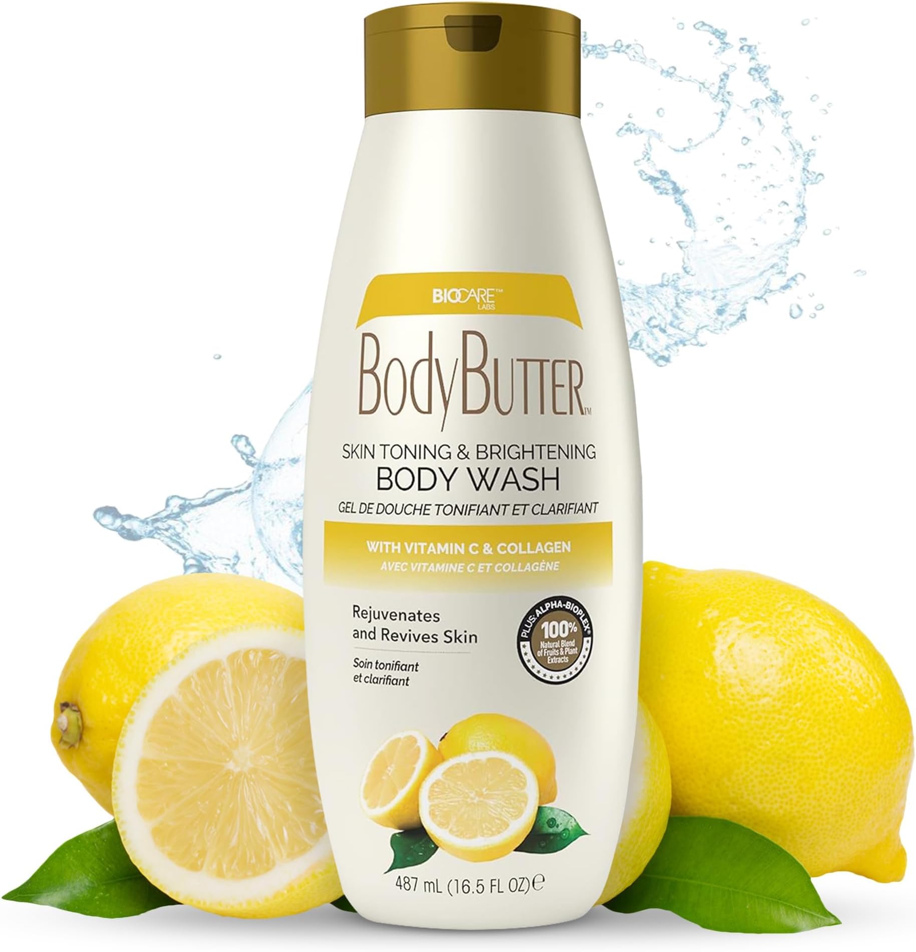 Biocare Vitamin C and Collagen Body Wash: Ultimate Brightening & Toning Solution, Ideal for Men & Women - Enhances Skin & Hydrates, Suitable All Skin Types, Sulfate-Free 16.5 oz