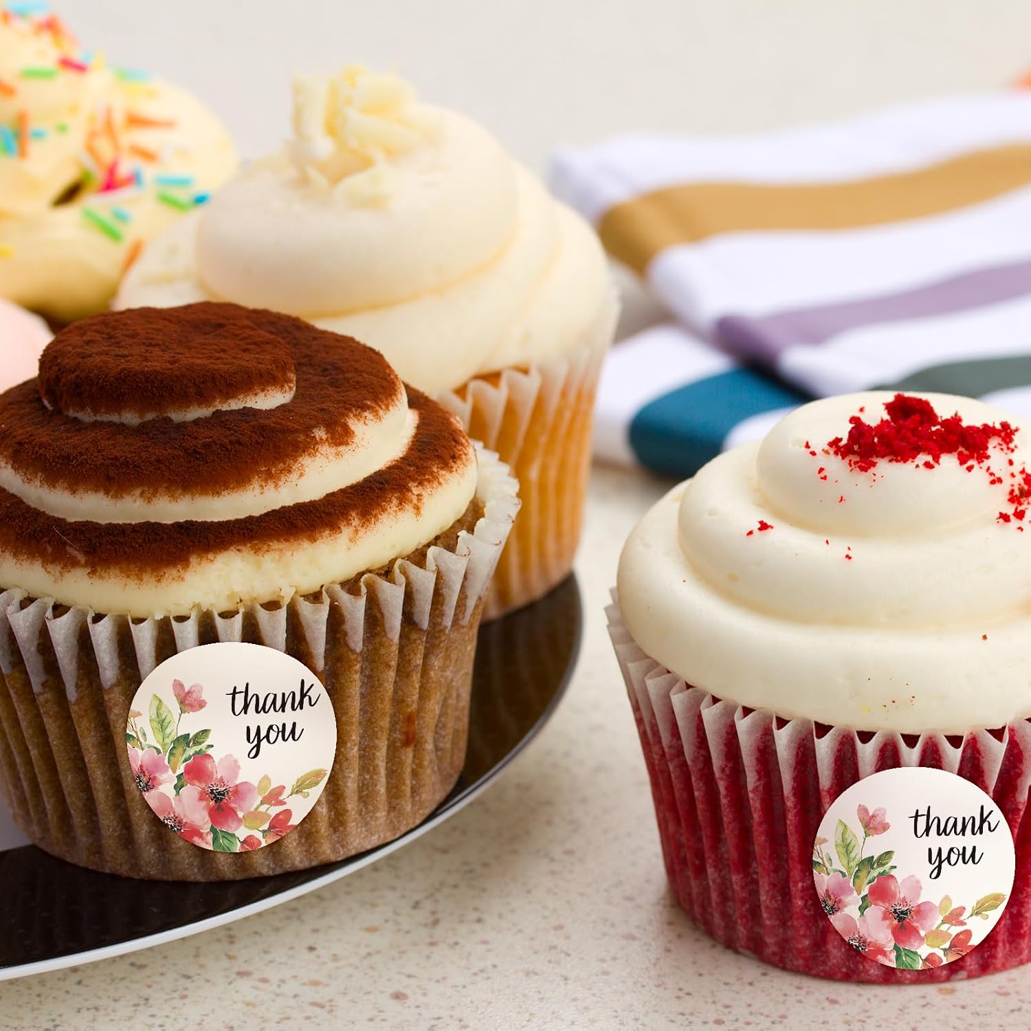 Heyfibro 500 PCS 1.5" Thank You Sticker for Small Business, Baking Packaging, Gift Cards, Envelopes Seals, Wedding(Flower 4) - Image 5