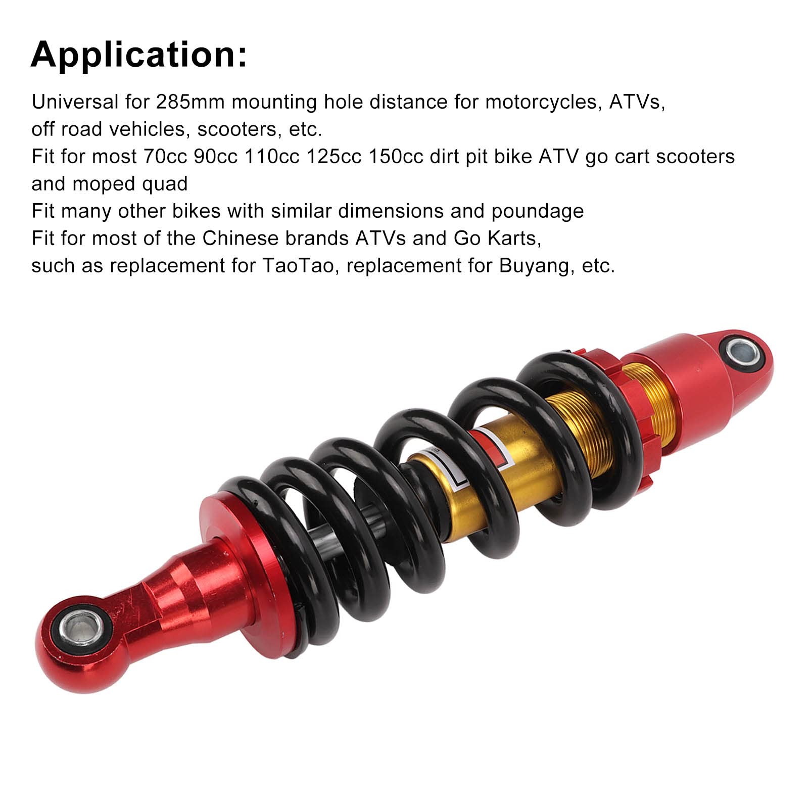 Ammortizzatore Posteriore Per Moto E ATV 50cc-125cc | 270mm Per Dirt Bike, Pit Bike E Go Kart