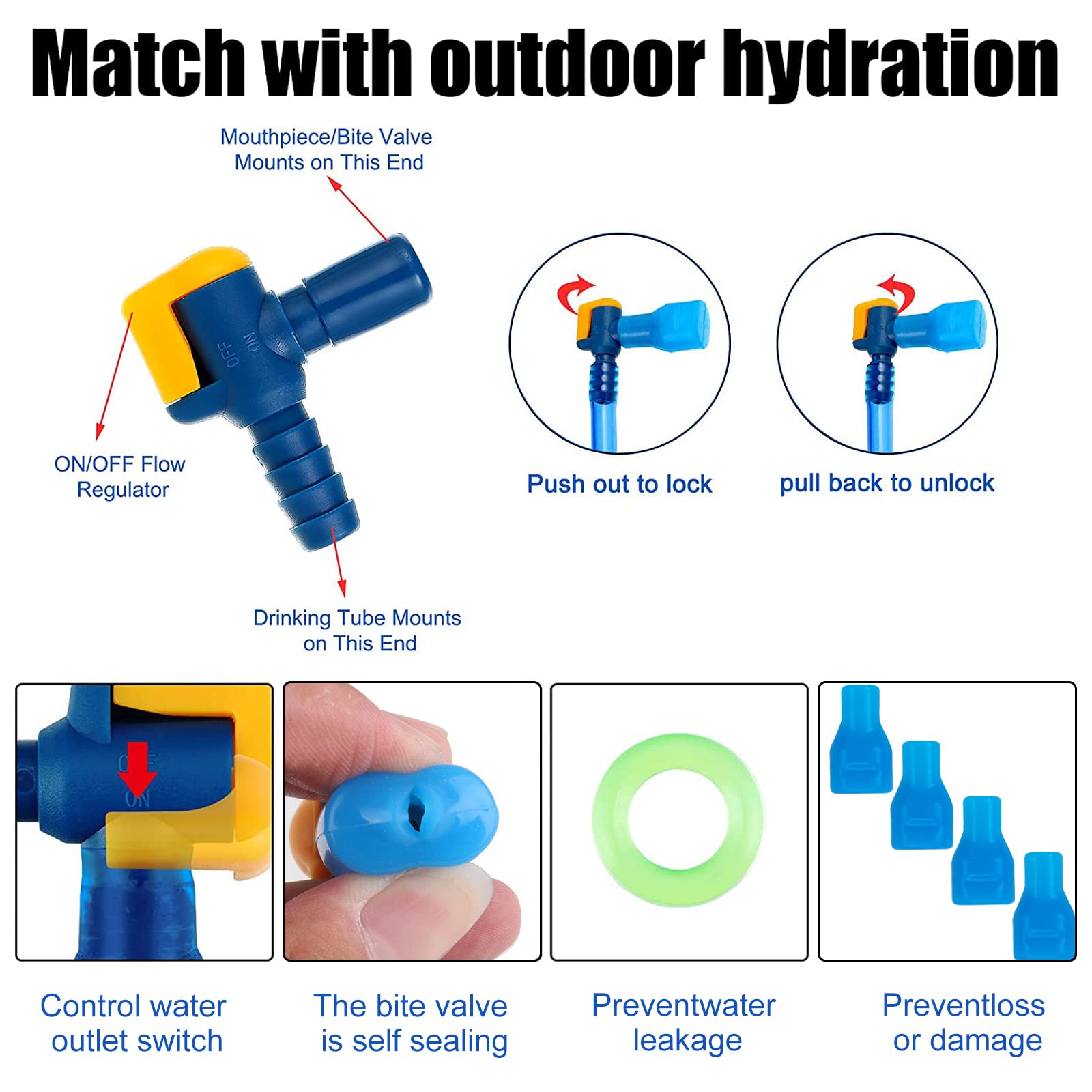 GZhaimai Boccaglio Silicone Per Borracce Idratazione - 6 Pezzi Con Tubo, Impermeabile E Antigoccia - Foto 7