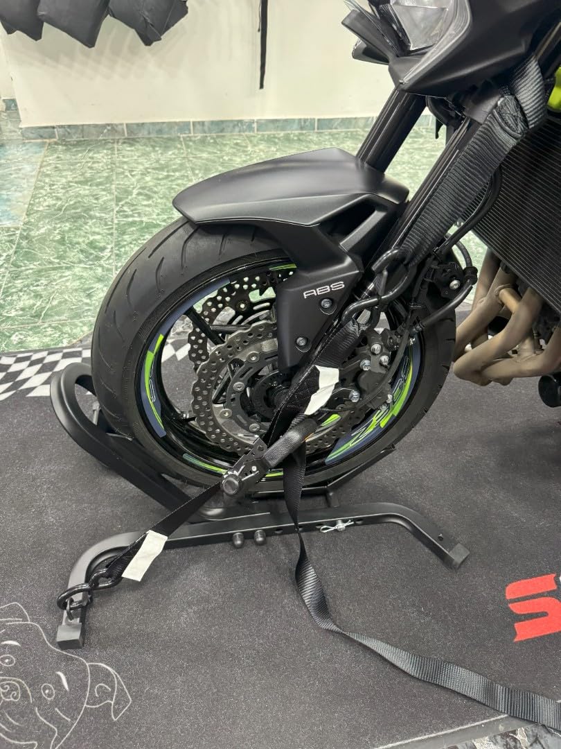 SEFIS C18 Soporte de transporte para motocicleta delantera de motocicleta, balancín de motocicleta, soporte de transporte, para neumáticos delanteros de 12 – 21 pulgadas, soporte de motocicleta