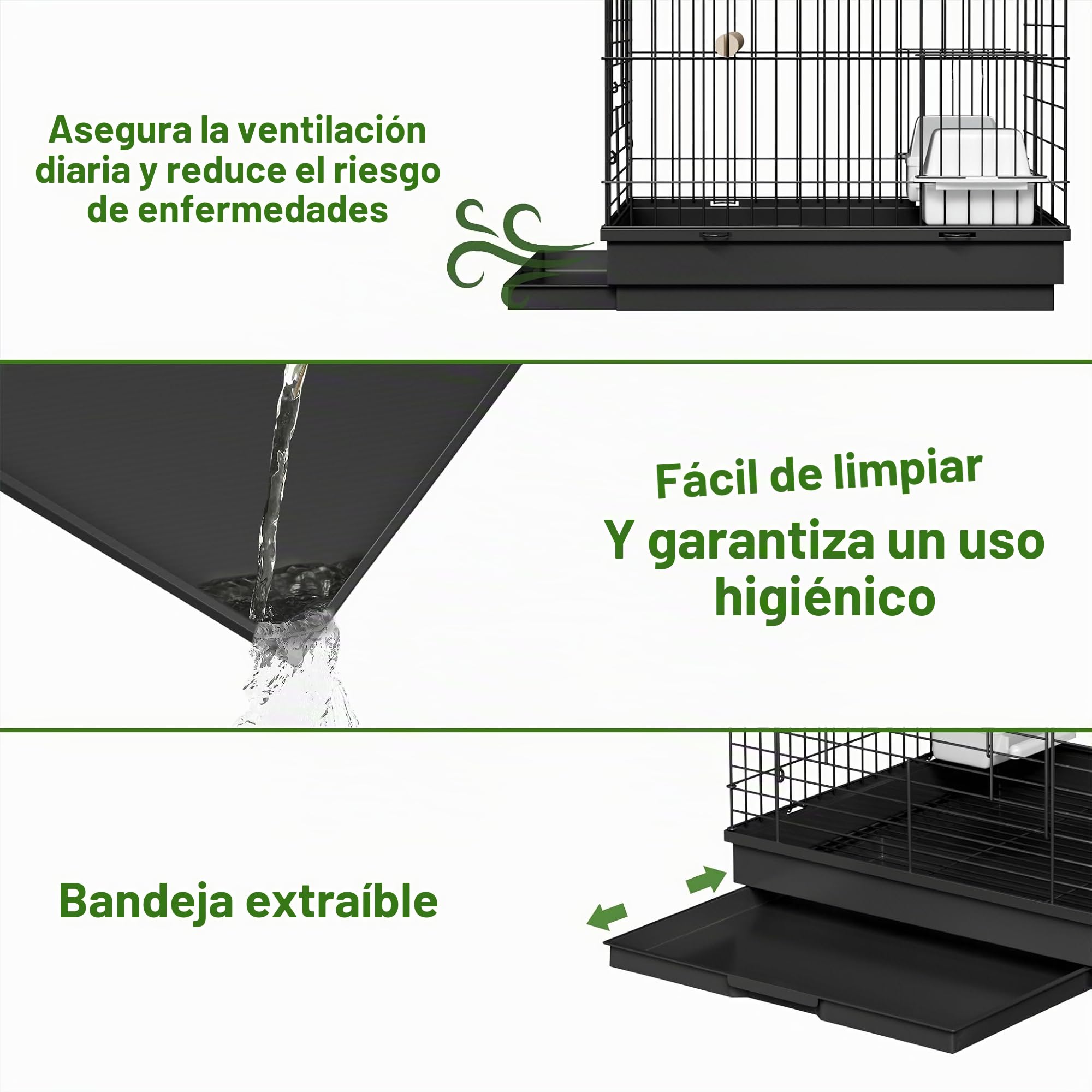 Froadp Pajarera con techo abierto, jaula de metal con barras de madera y comederos, jaula para pájaros, jaula para loros, palomas, periquitos, pinzones