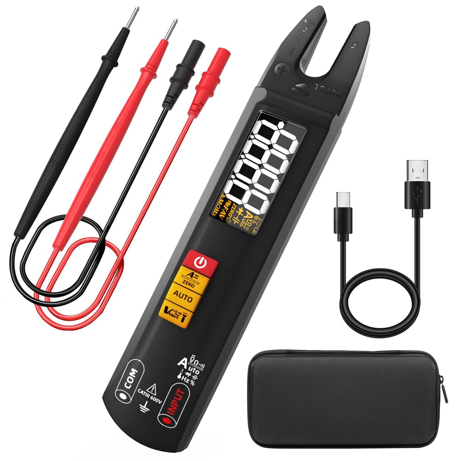 U1 Digital Clamp Meter Fork DC AC Professional 100A Ammeter Pliers T-RMS Current Open Jaw Electrical Tester Auto Multimeter
