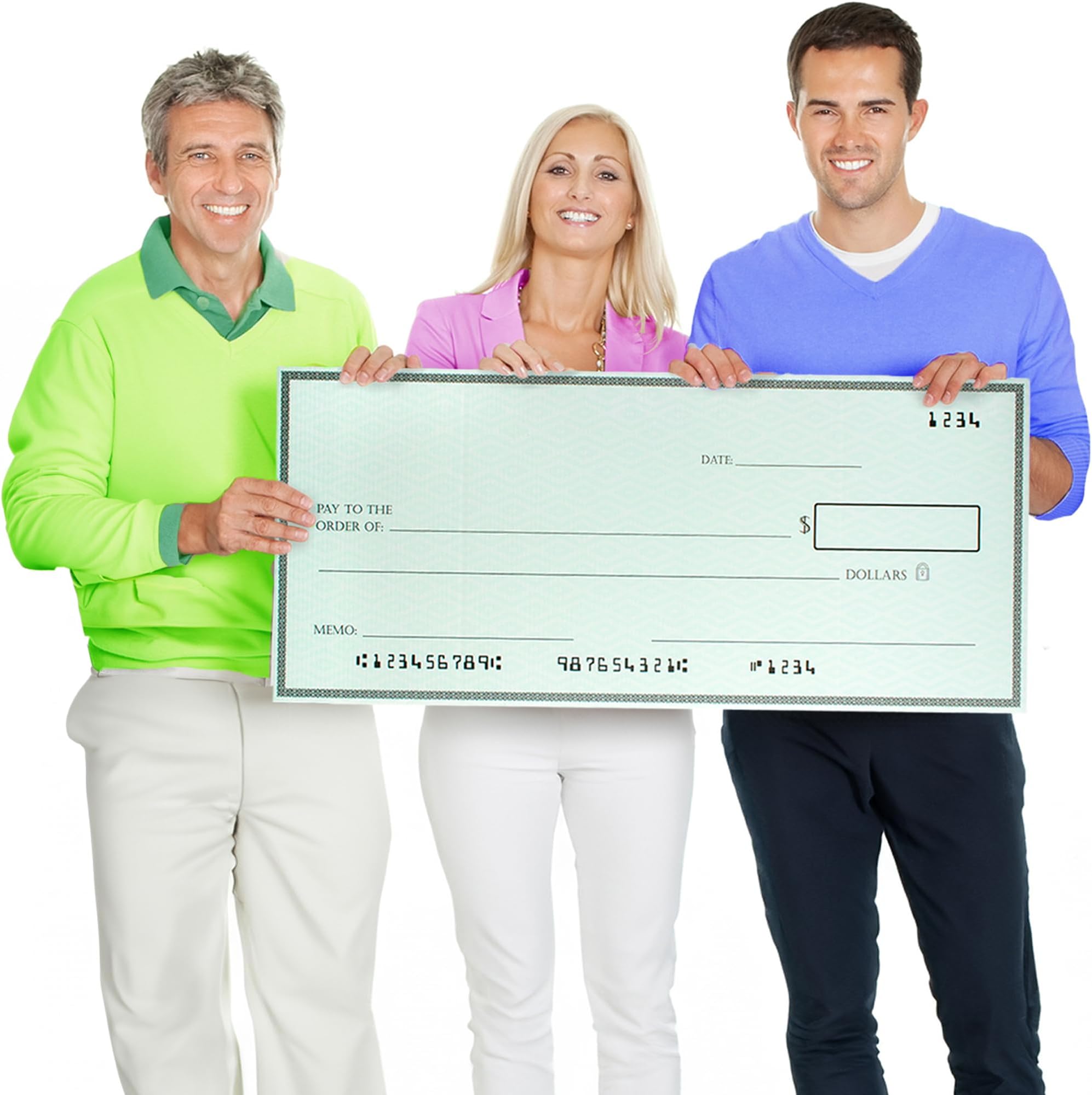 Giant Check (32 x 13.5 in - Large Size) - Big Checks for Presentations, Awards, Donations, Ceremonies and Events