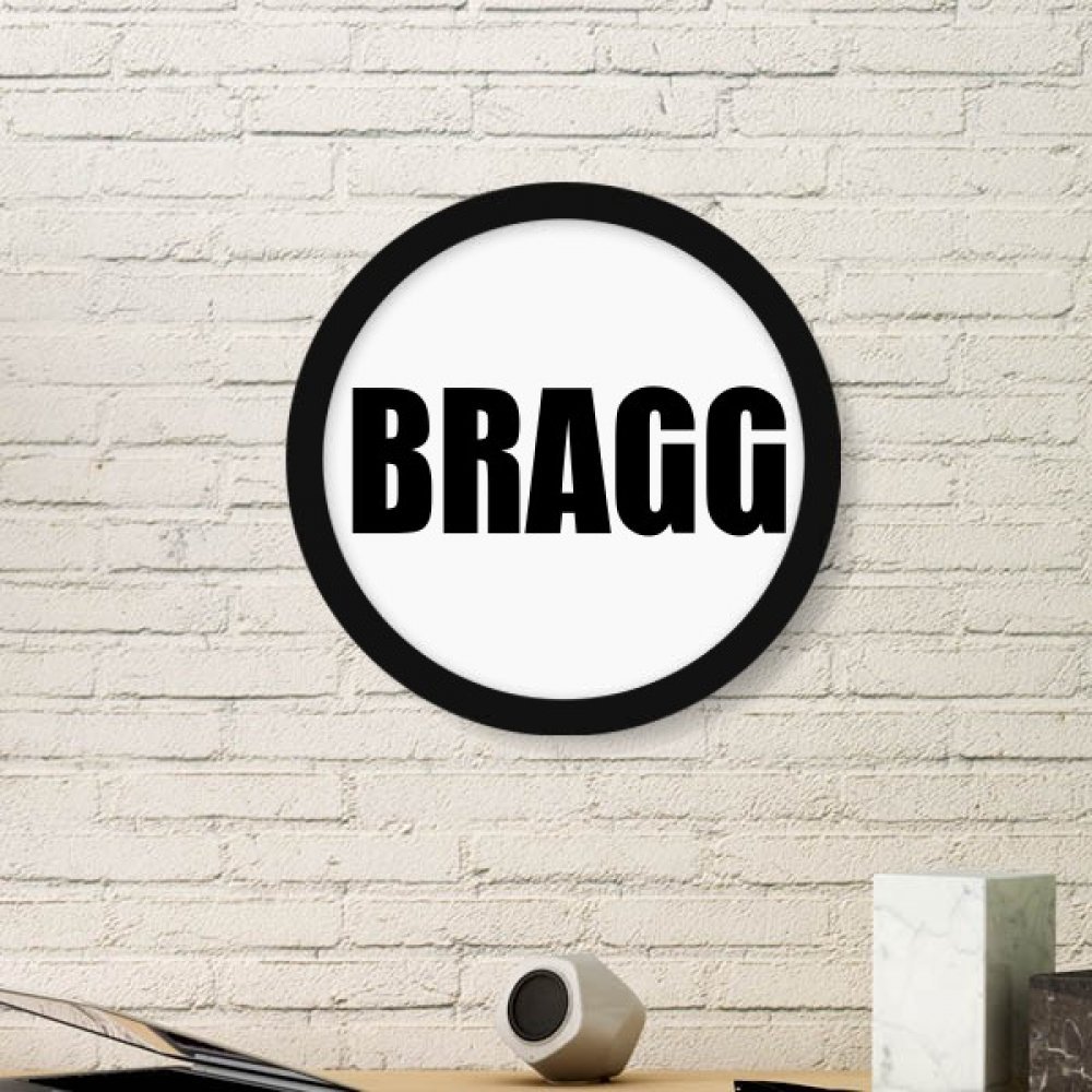 Pintura Bragg City Checa Marco de Madera Redondo de Pared
