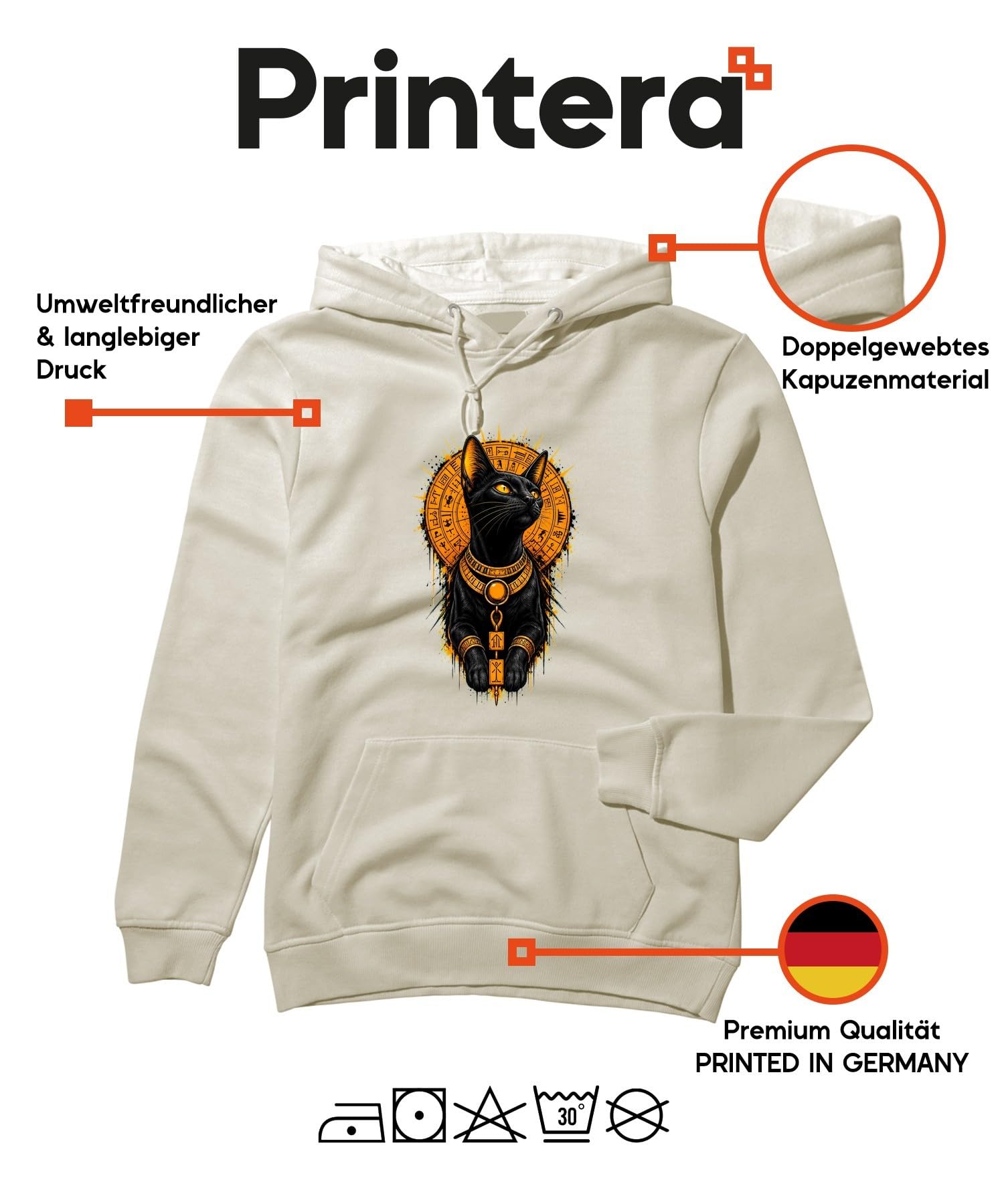 Bastet Egipski kot Japonia Y2K bluza z kapturem