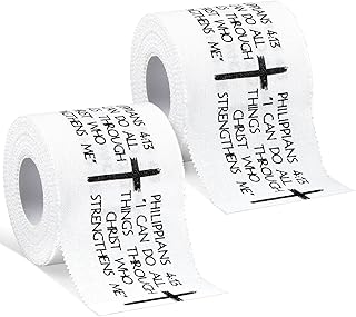 2Pcs Christian Athletic Tape 2in x 23ft Cotton Zinc Oxide Sport Faith Cross Sports Wristbands Religious Bible Verse Wrist Tape for Football Baseball Athlete Gymnastic Boxing First Aid Injury Wrap