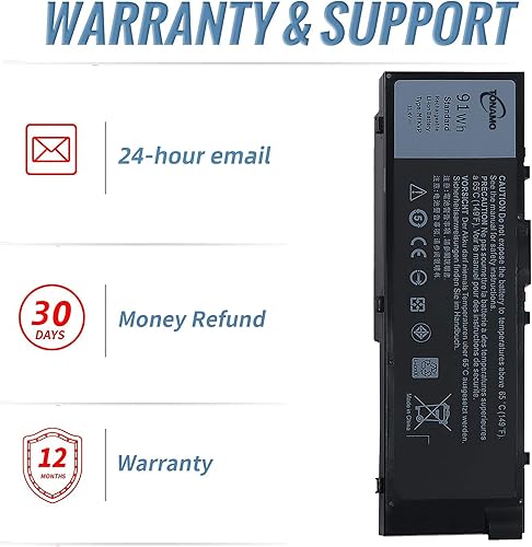 Miniatura 4 de JGTM 91Wh MFKVP - Batería para laptop Dell Precision 15 7510 7520 Precision 17 7710 7720 1G9VM 451-BBSB 451-BBSF GR5D3 M28DH TO5W1 T05W1 0FNY7 TWCPG