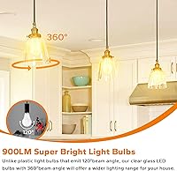 Vista 5 de TOBUSA Vintage LED Edison Light Bulbs 60W Equivalent, 900LM Super Bright LED Bulbs, 6W ST58 Antique LED Filament Bulbs, 2700K Warm White, E26 Base