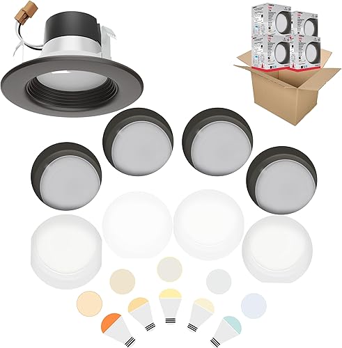 Satco Retrofit LED de color seleccionable, número de pieza S11837, 9 vatios 5 pulgadas - 6 pulgadas Cct seleccionable 120 voltios regulable acabado