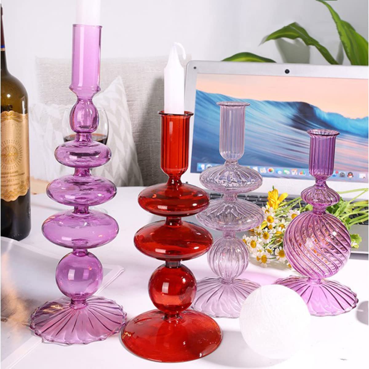 Mesas Candelabro De Cristal Soporte De Vela Cónica Candelabros Centros De Mesa para Navidad Boda Fiestas De Cumpleaños Mesa De Cena