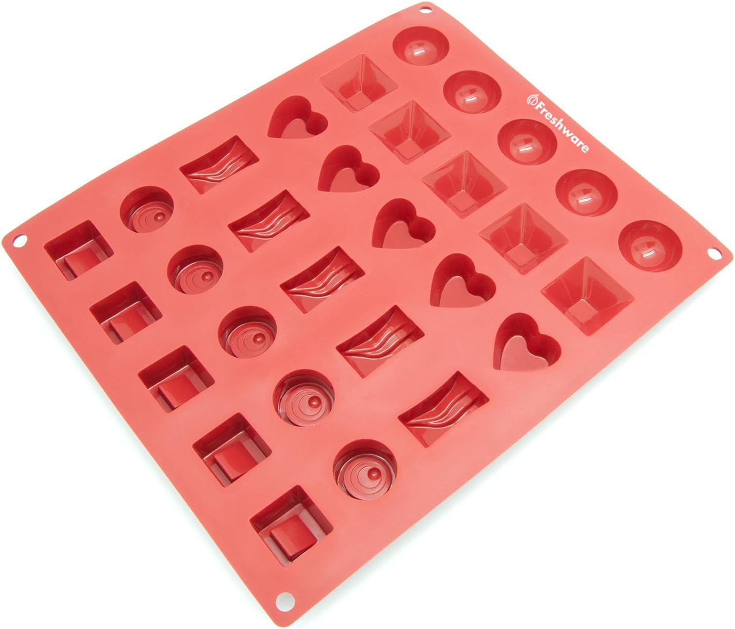 Silicone Chocolate Candy Molds [Assorted, 30 Cup] - Non Stick, BPA Free, Reusable 100% Silicon & Dishwasher Safe Silicon - Kitchen Rubber Tray For Ice, Crayons, Fat Bombs and Soap Molds