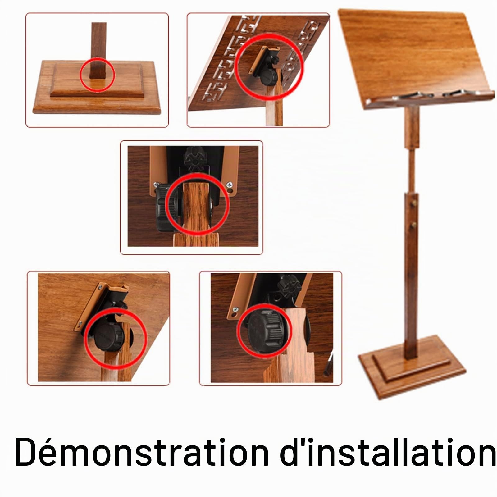 Pupitre Pliable Et Portable en Bois, Support Pliable Et Portable en Bois pour La Cuisines, Pupitre De Partitions, Tablette, Iiseuse, Livres De Cuisine, Encyclopédies Et Atla
