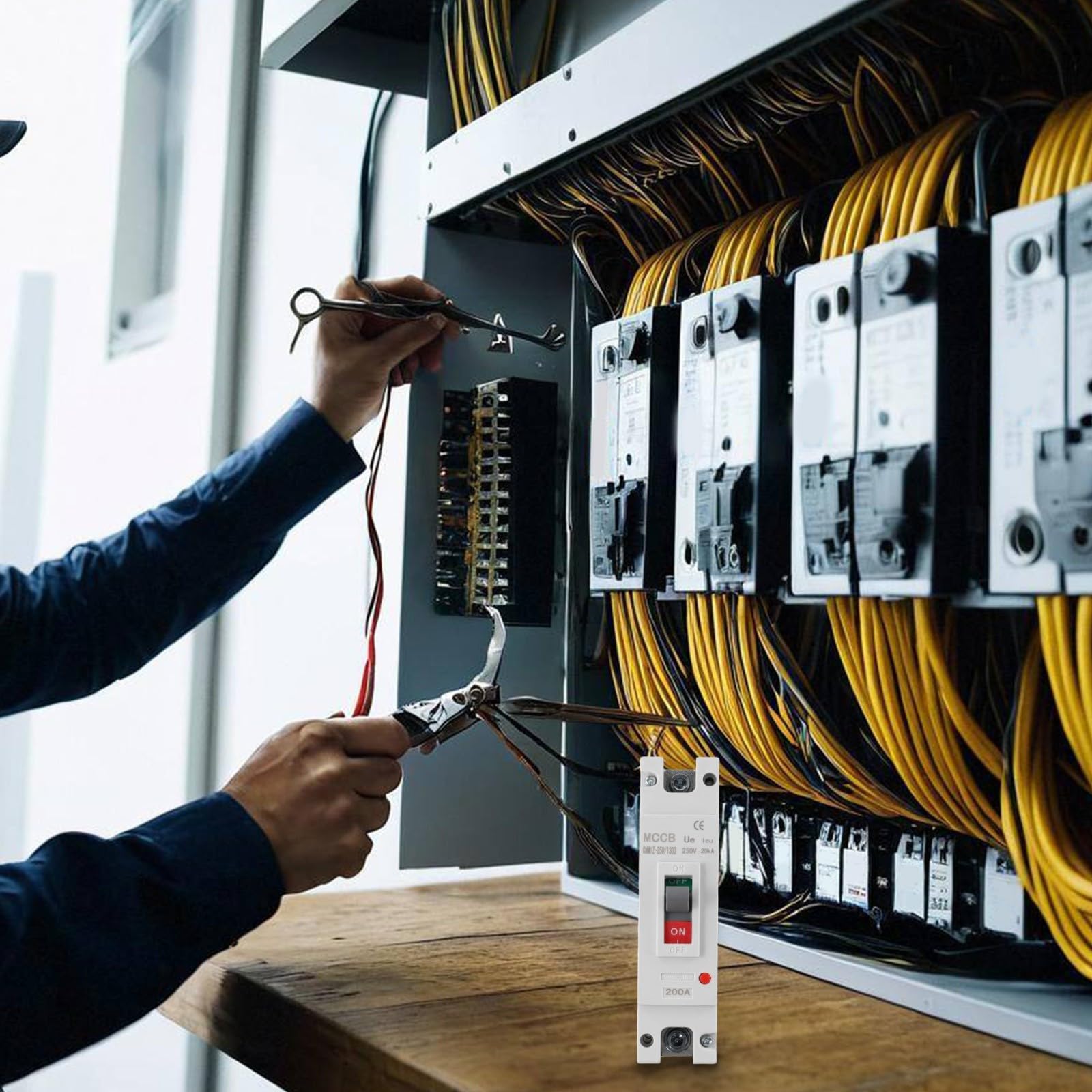 Interruttore CC 1P 200 A 12 V-500 V con potenza di spegnimento 35 kA per impianti solari e eolici, alloggiamento robusto per protezione da sovraccarico e cortocircuito nei sistemi a corrente continua