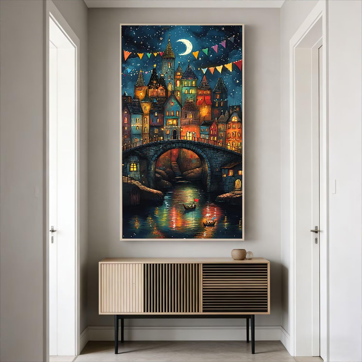 Zestaw do malowania po numerach, dla dorosłych, DIY, akrylowy obraz olejny na płótnie, bez ramy, zestaw do malowania według numerów, 80 x 160 cm, dekoracja ścienna do domu, wiele stylów, księżycowy