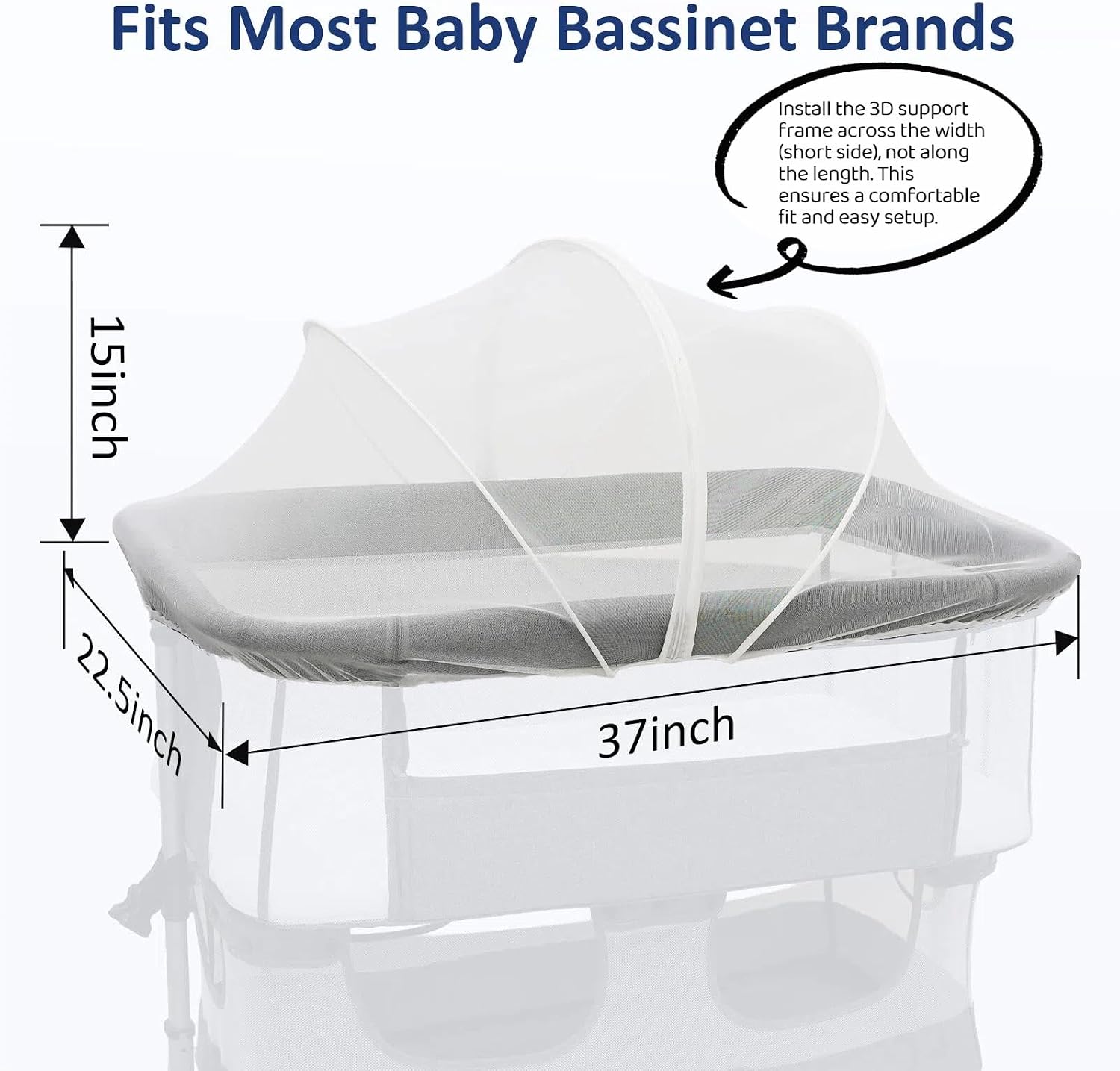 Bassinet Cover for Cats, Mosquito Net Cover, Two-Way Zipper
