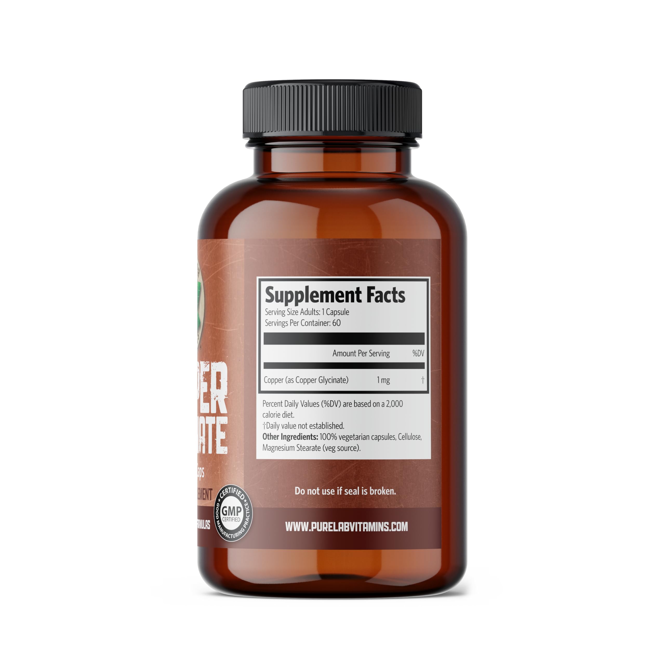 Pure Lab Vitamins Copper Glycinate 1 mg – 60 Vegi-Caps — Amazon image 2