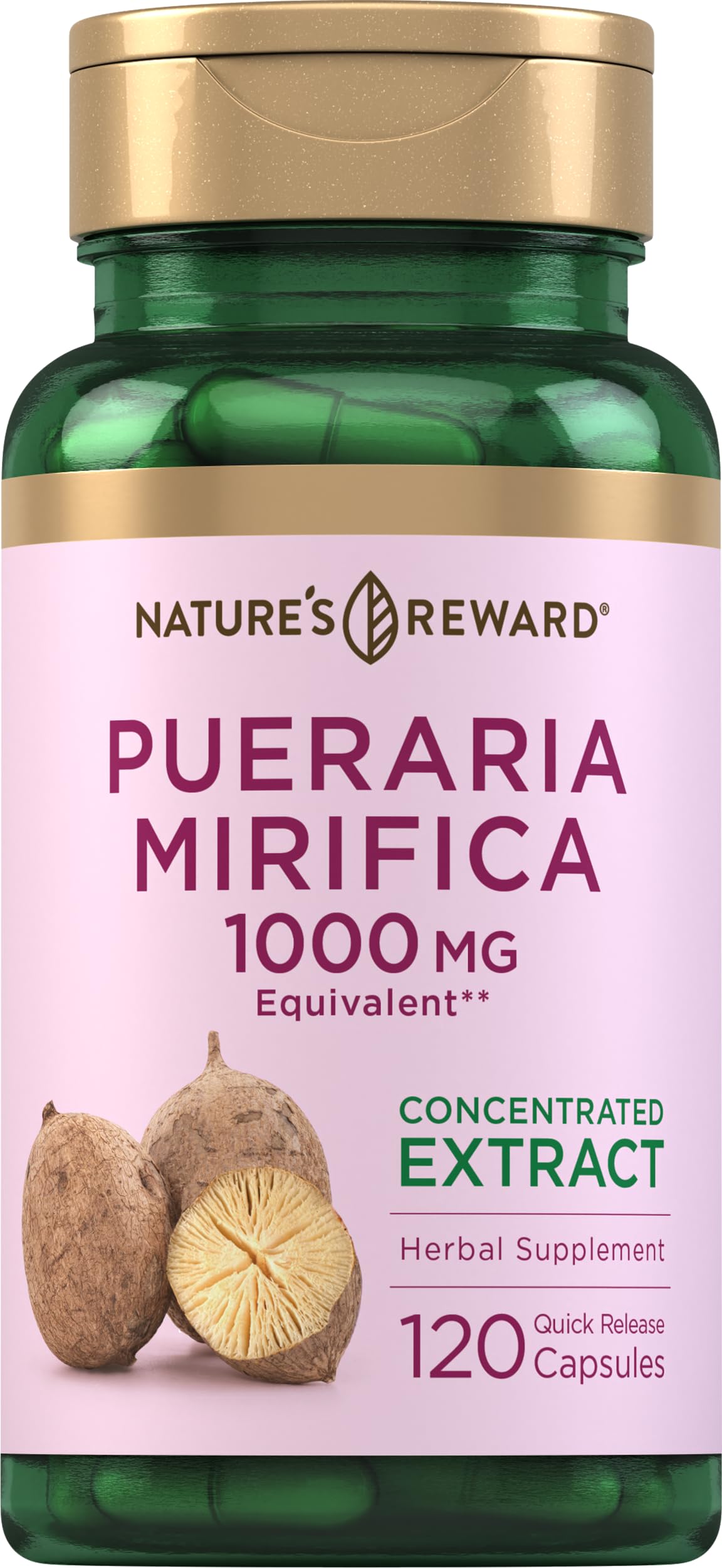 Piping Rock Pueraria Mirifica Capsules | 120 Pills | Herb Extract Supplement | Gluten Free, Non-GMO | by Nature's Reward