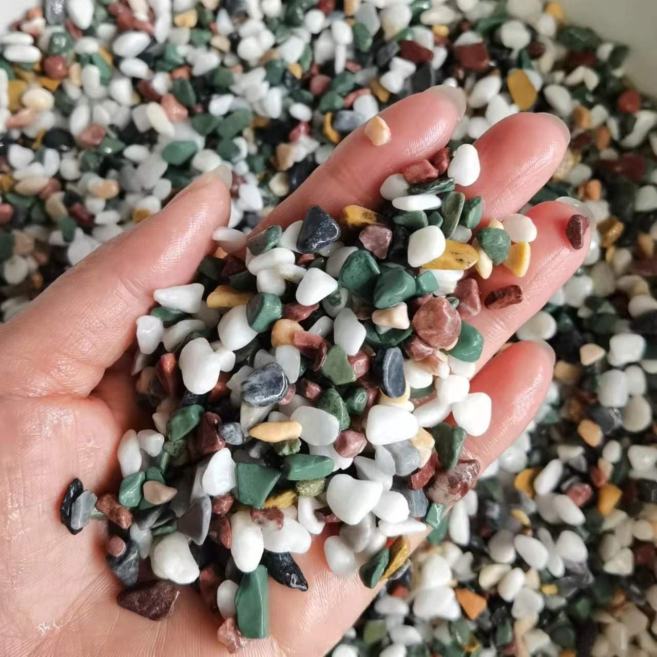 ZHUDDONG Aquarium rocks-3LB Natural Decorative Mixed Color Pebbles Fish Tank Gravel Small Garden Rocks Soil Cover for Aquariums, Mixed…