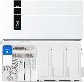 YITAHOME 36,000 BTU Mini Split AC/Heating System, 20 SEER2, 3-Indoor Units