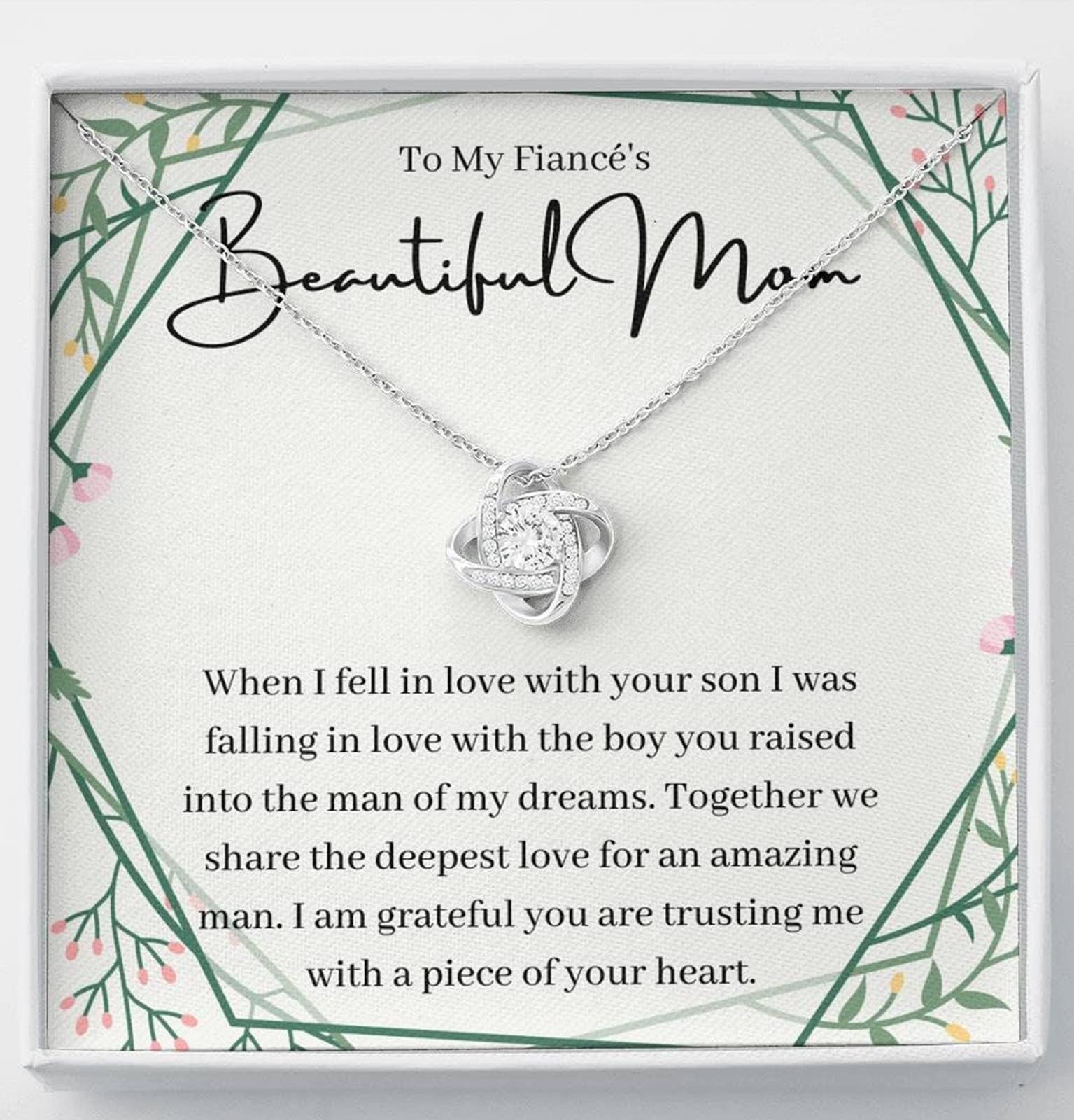 Love Knot Necklace For Fiancé's Mom Christmas Gift To My Fiancés Mom Gift For Mother's Day Present Gift For Fiancé's Mom Birthday Gift Idea / Gift-880