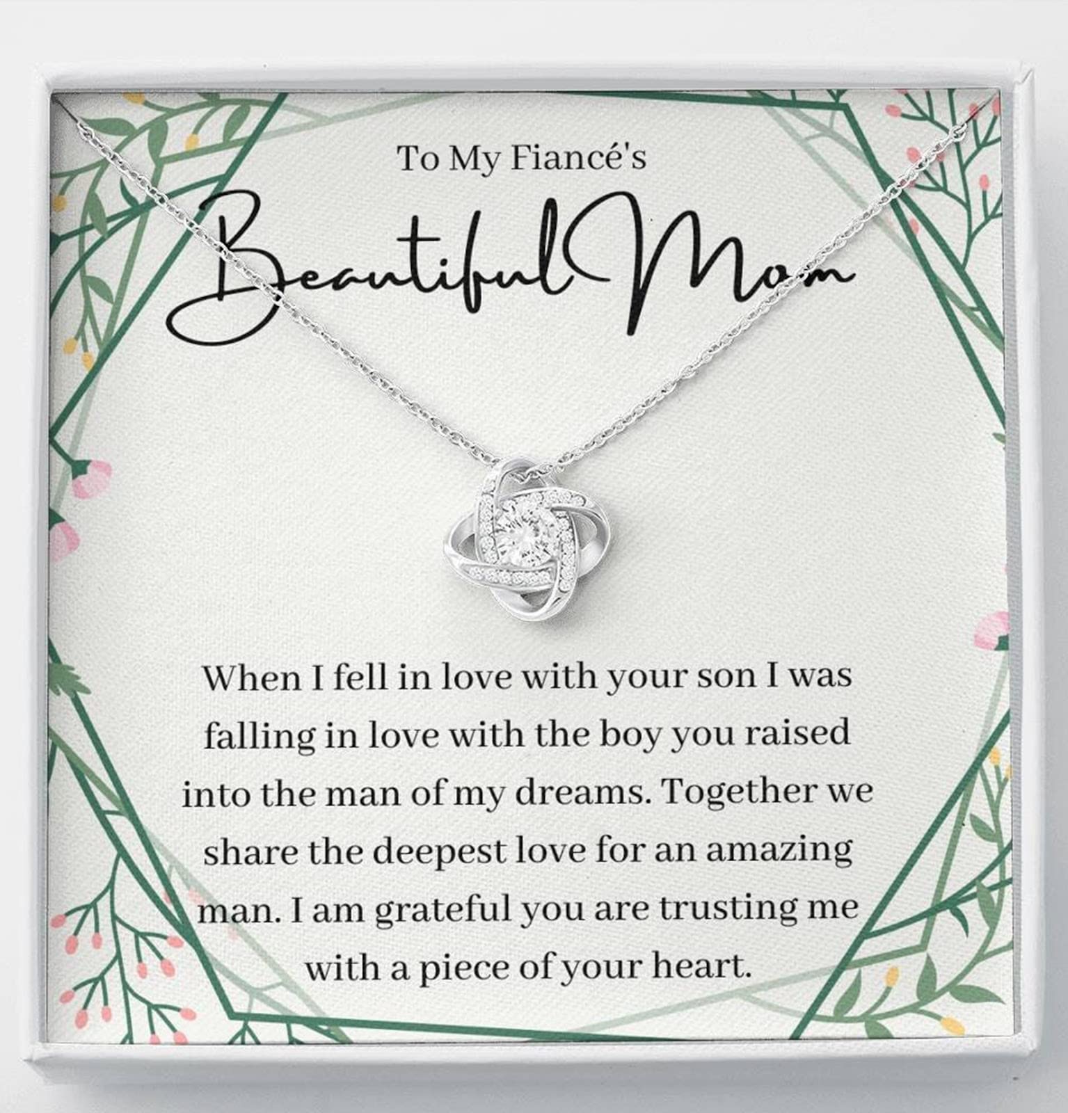 Love Knot Necklace For Fiancé's Mom Christmas Gift To My Fiancés Mom Gift For Mother's Day Present Gift For Fiancé's Mom Birthday Gift Idea / Gift-880